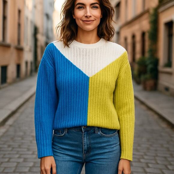 Sincerely Jules color block sweater, crewneck, women's S, NWT - Picture 1 of 9